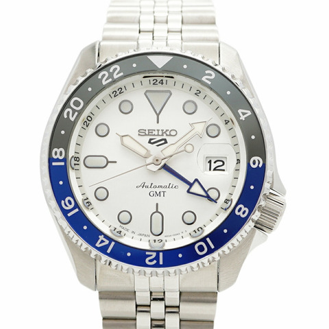 精工5號運動系列SBSC017 4R35-00A0銀色錶盤男士腕錶