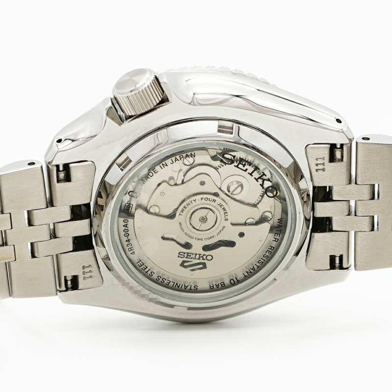 精工5號運動系列SBSC017 4R35-00A0銀色錶盤男士腕錶-5