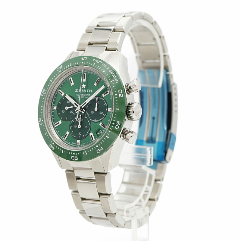 真力時 Chronomaster Sport 吉田特別版 03.3107.3600 56.M3100 綠色錶盤男士腕錶-2