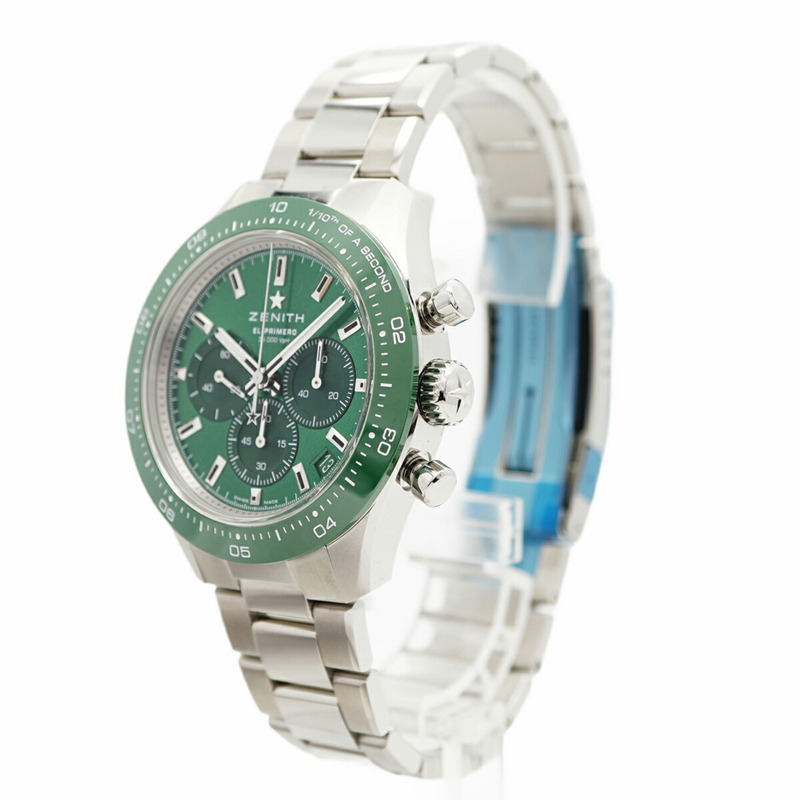 真力時 Chronomaster Sport 吉田特別版 03.3107.3600 56.M3100 綠色錶盤男士腕錶-2