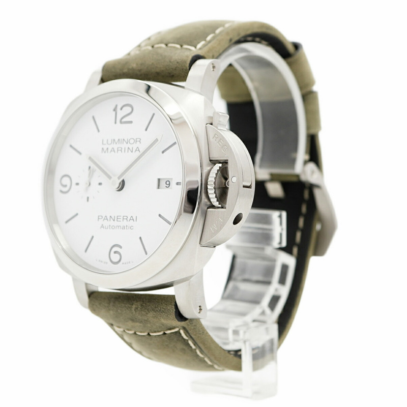 沛納海 Luminor Marina PAM01314 白色錶盤男士腕錶-2