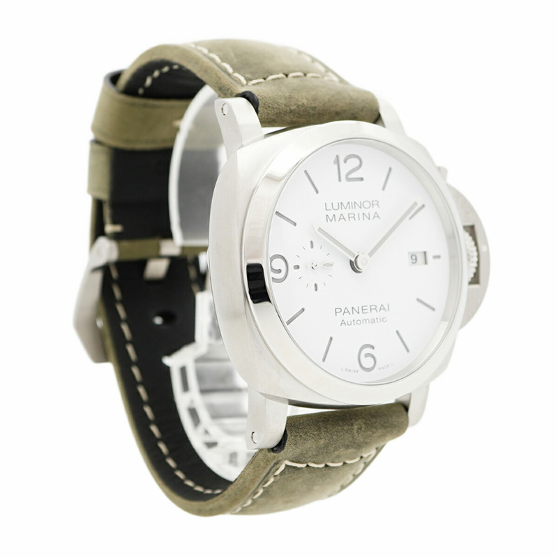 沛納海 Luminor Marina PAM01314 白色錶盤男士腕錶-3