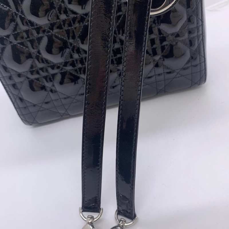 迪奥 dior五格黑色漆皮銀扣戴妃包，2014年購入-8