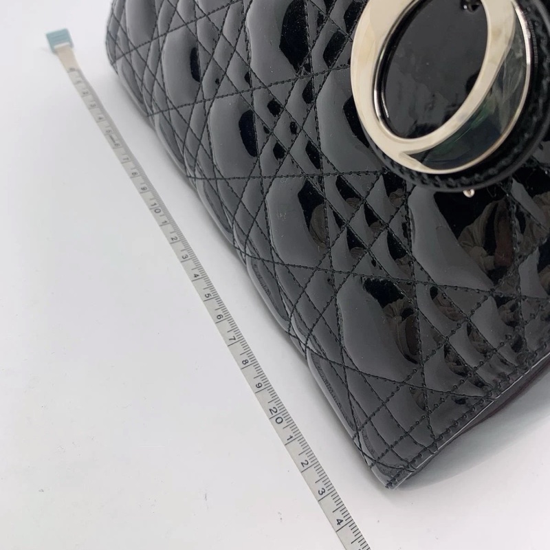 迪奥 dior五格黑色漆皮銀扣戴妃包，2014年購入-9