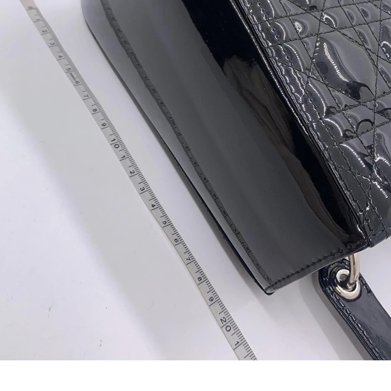 迪奥 dior五格黑色漆皮銀扣戴妃包，2014年購入-10