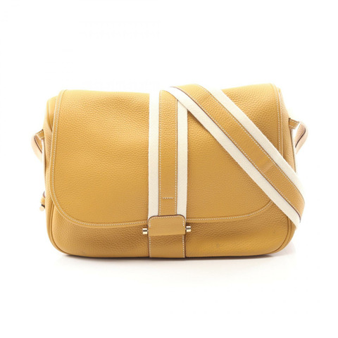 愛馬仕 Bourlingue 單肩斜背包 065869CP Clemence 皮革 Curry 二手 R