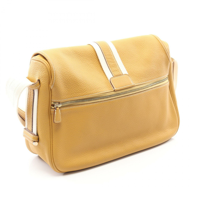 愛馬仕 Bourlingue 單肩斜背包 065869CP Clemence 皮革 Curry 二手 R-1