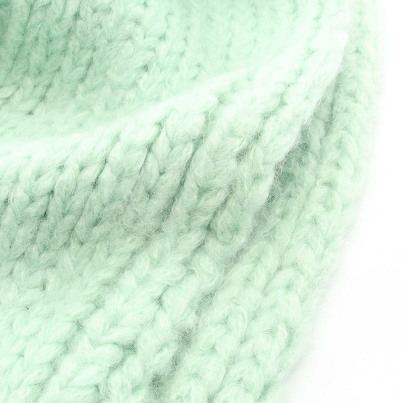 香奈兒 COCO 標誌圍巾，羊毛馬海毛材質，綠色，二手，女士 CC-3