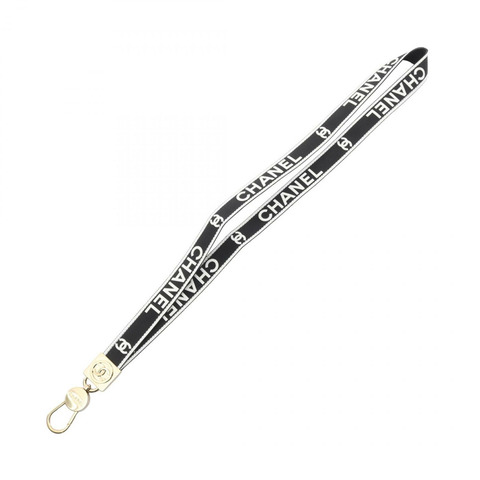 香奈兒 COCO 標誌帆布錶帶，鍍金，黑白配色，二手，女士，雙C標誌