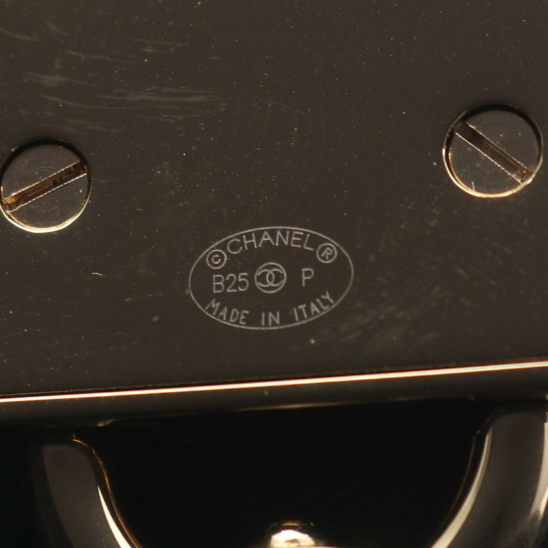 香奈兒 COCO 標誌帆布錶帶，鍍金，黑白配色，二手，女士，雙C標誌-2