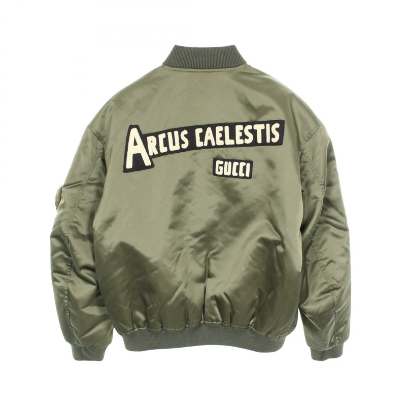 GUCCI ARCUS CAELESRIS 束腰夾克尼龍卡其色二手男士尺寸 48-1