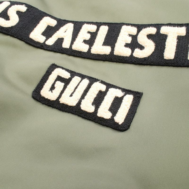 GUCCI ARCUS CAELESRIS 束腰夾克尼龍卡其色二手男士尺寸 48-4