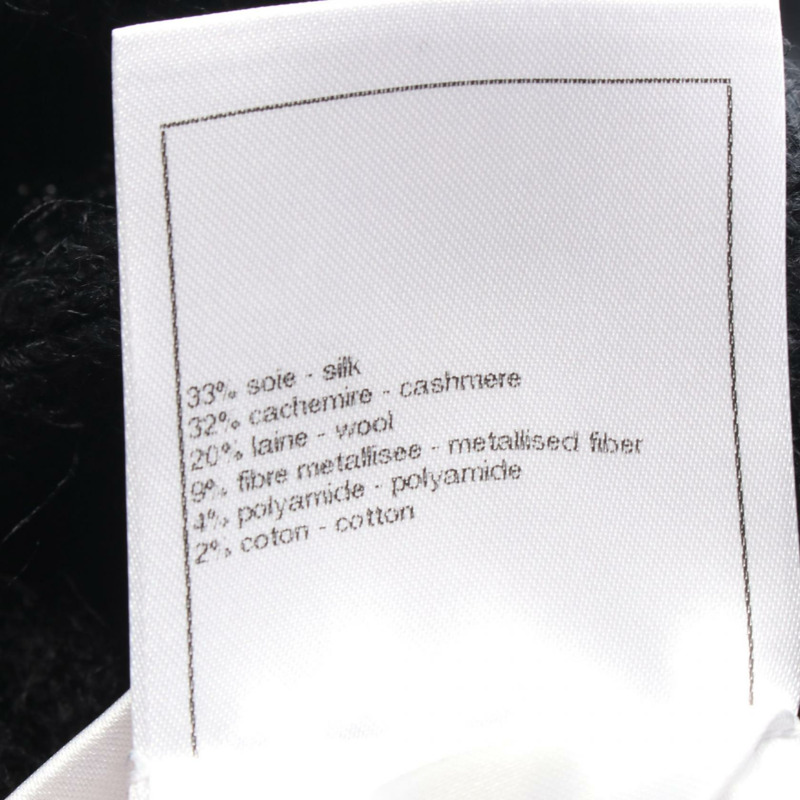 香奈兒山茶花針織衫，絲質羊絨羊毛混紡，黑色，二手，女款，36碼。-3