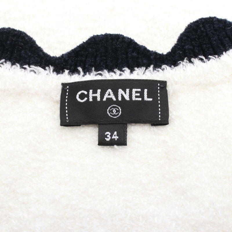 香奈兒 COCO 標誌紐帶連身裙 P80973K11717 真絲 白色 黑色 二手 女款 34 碼-2