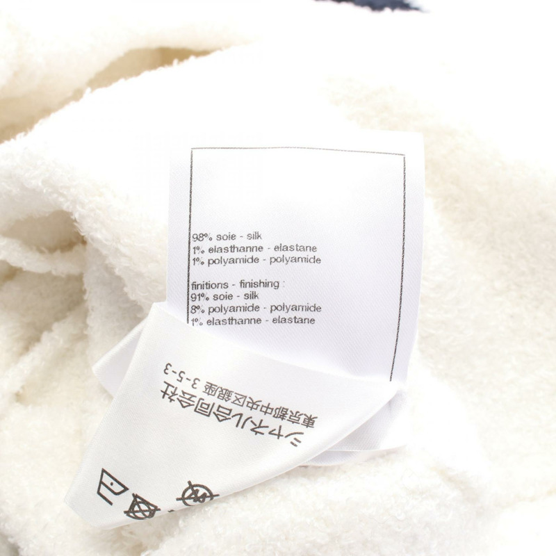 香奈兒 COCO 標誌紐帶連身裙 P80973K11717 真絲 白色 黑色 二手 女款 34 碼-3