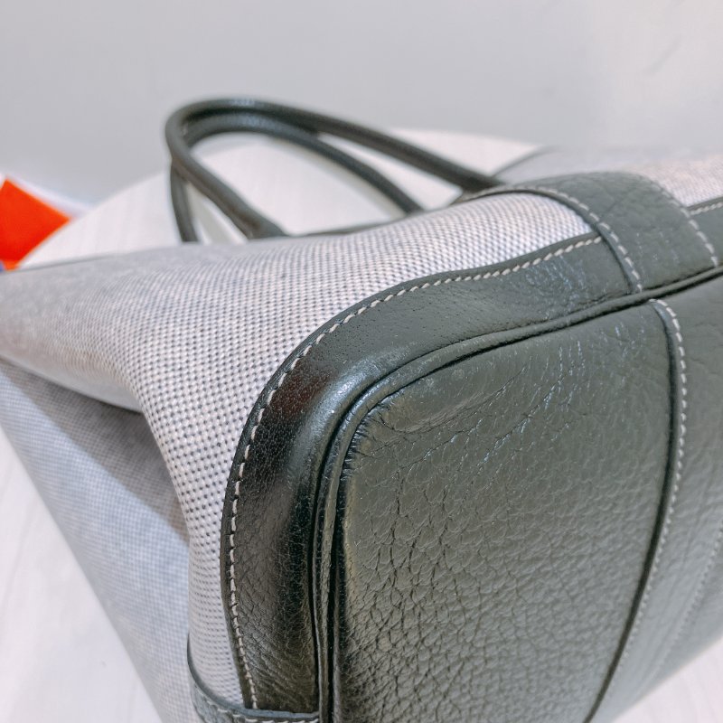 TK1934   愛馬仕 空中花園包  帆布  Party 36 Tote Bag Canvas Noir x Grey-6