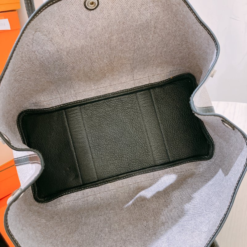 TK1934   愛馬仕 空中花園包  帆布  Party 36 Tote Bag Canvas Noir x Grey-10