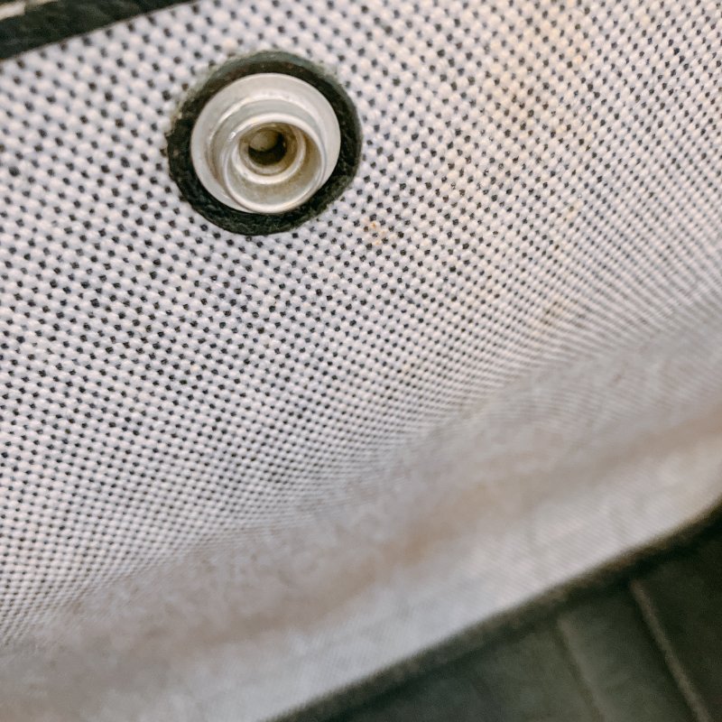 TK1934   愛馬仕 空中花園包  帆布  Party 36 Tote Bag Canvas Noir x Grey-12