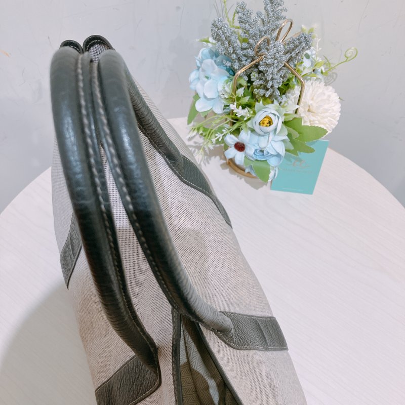 TK1934   愛馬仕 空中花園包  帆布  Party 36 Tote Bag Canvas Noir x Grey-18