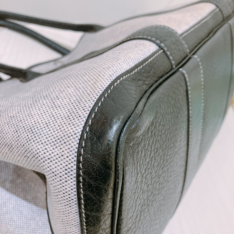 TK1934   愛馬仕 空中花園包  帆布  Party 36 Tote Bag Canvas Noir x Grey-21