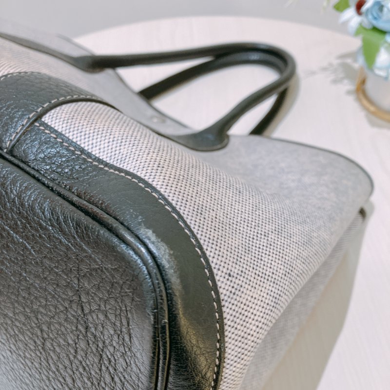 TK1934   愛馬仕 空中花園包  帆布  Party 36 Tote Bag Canvas Noir x Grey-23
