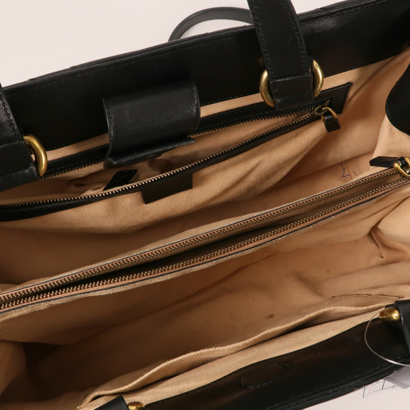 GUCCI 牛皮皮革GG Marmont Top Handle金扣手挽肩背兩用袋-12