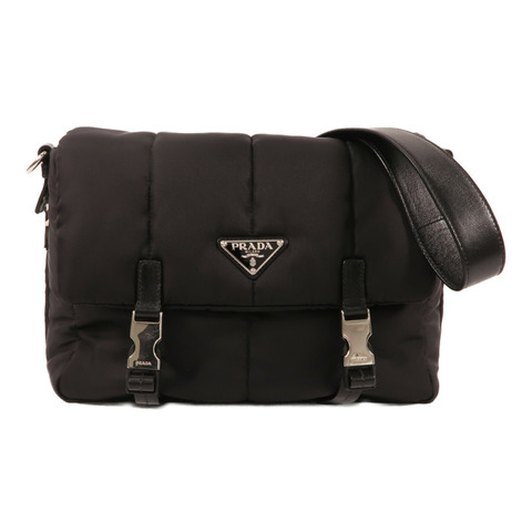 PRADA 尼龍Shoulder Bag銀扣肩背袋