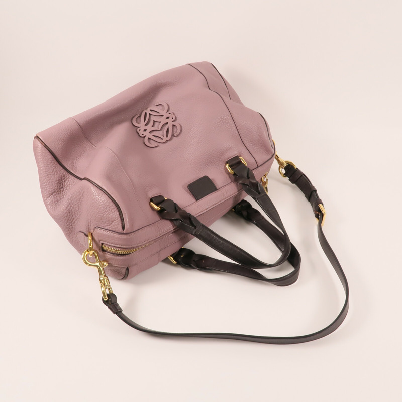 LOEWE 牛皮皮革Fusta金扣手挽肩背兩用袋-6