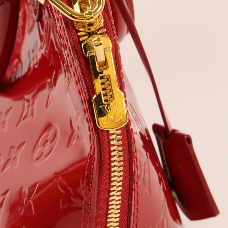 LOUIS VUITTON Monogram Vernis Alma MM金扣手挽袋-11