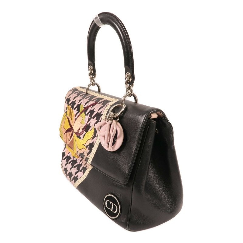 Dior 牛皮皮革Hand Bag銀扣手挽肩背兩用袋-2