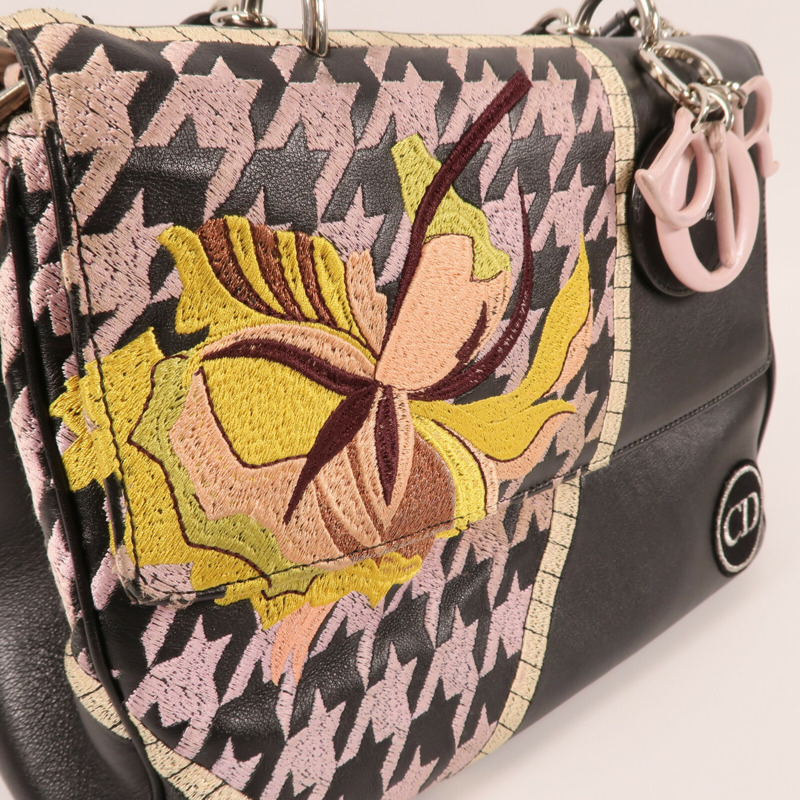 Dior 牛皮皮革Hand Bag銀扣手挽肩背兩用袋-8