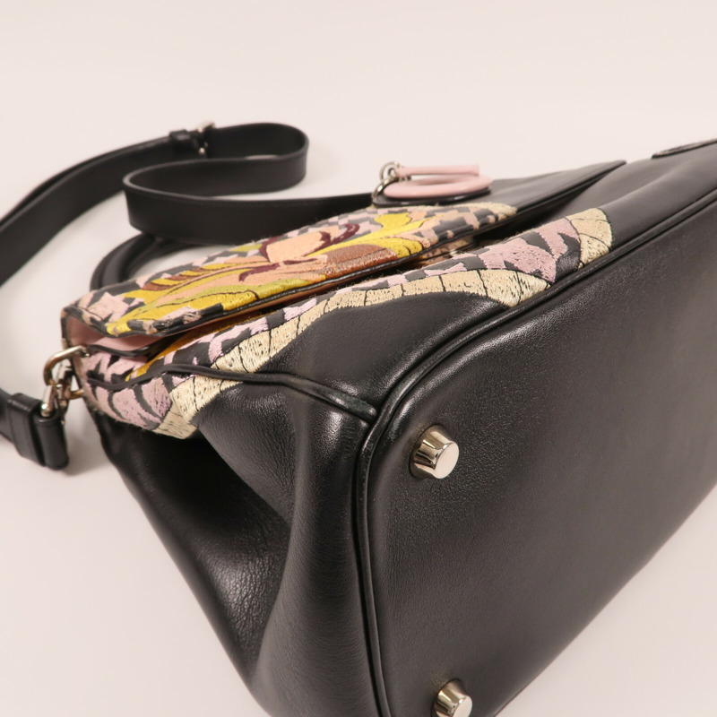 Dior 牛皮皮革Hand Bag銀扣手挽肩背兩用袋-10