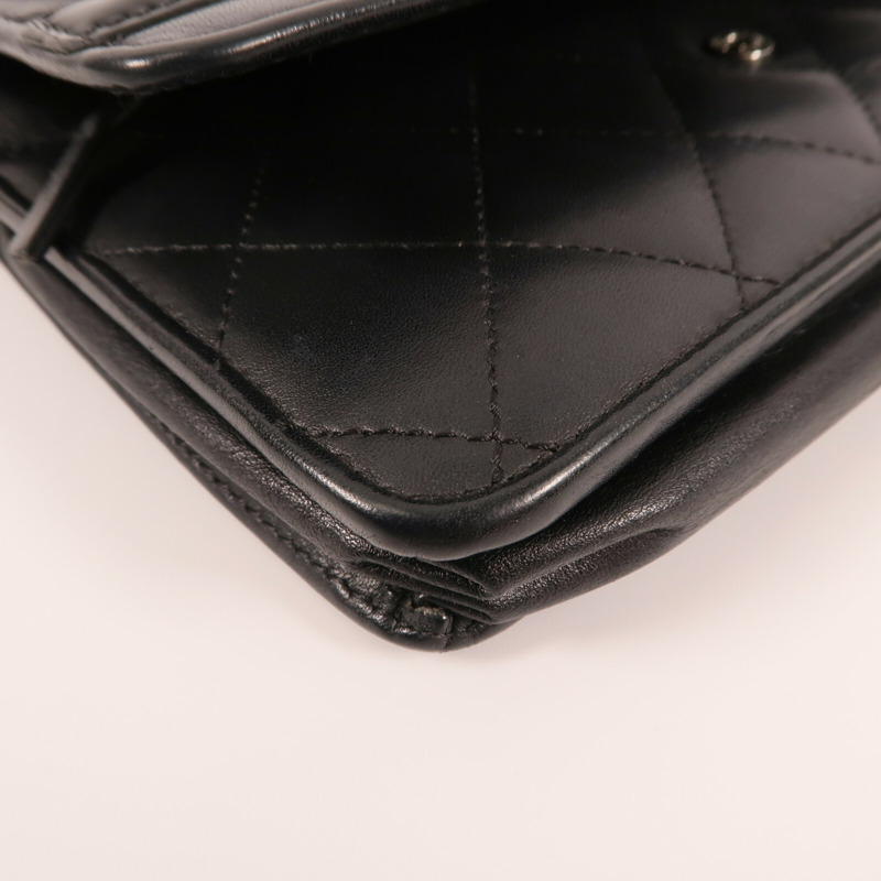 CHANEL 牛皮皮革Cambon Wallet On Chain銀扣鏈帶肩背袋-6