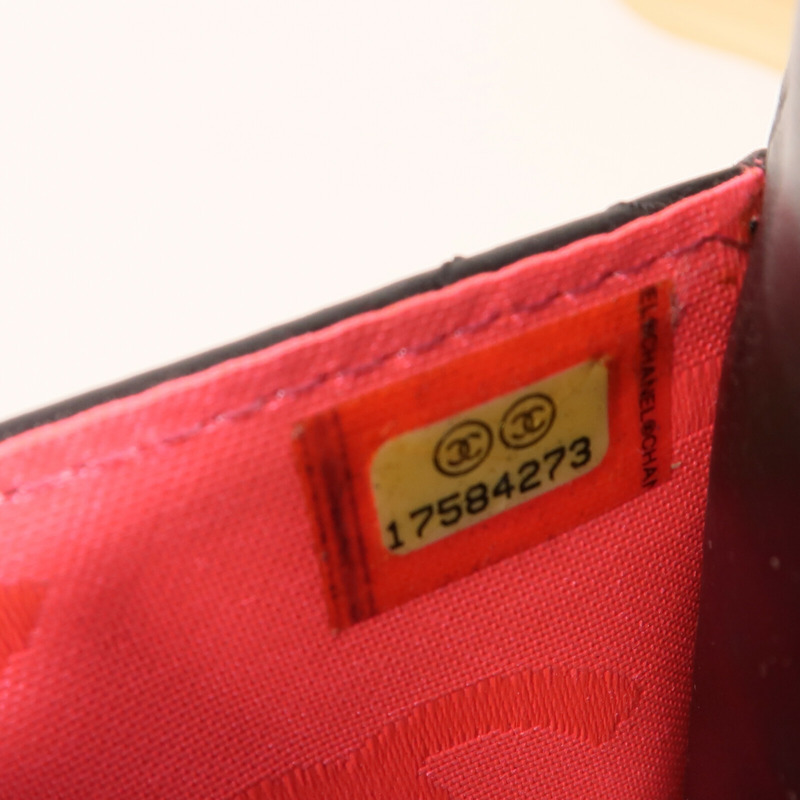 CHANEL 牛皮皮革Cambon Wallet On Chain銀扣鏈帶肩背袋-12