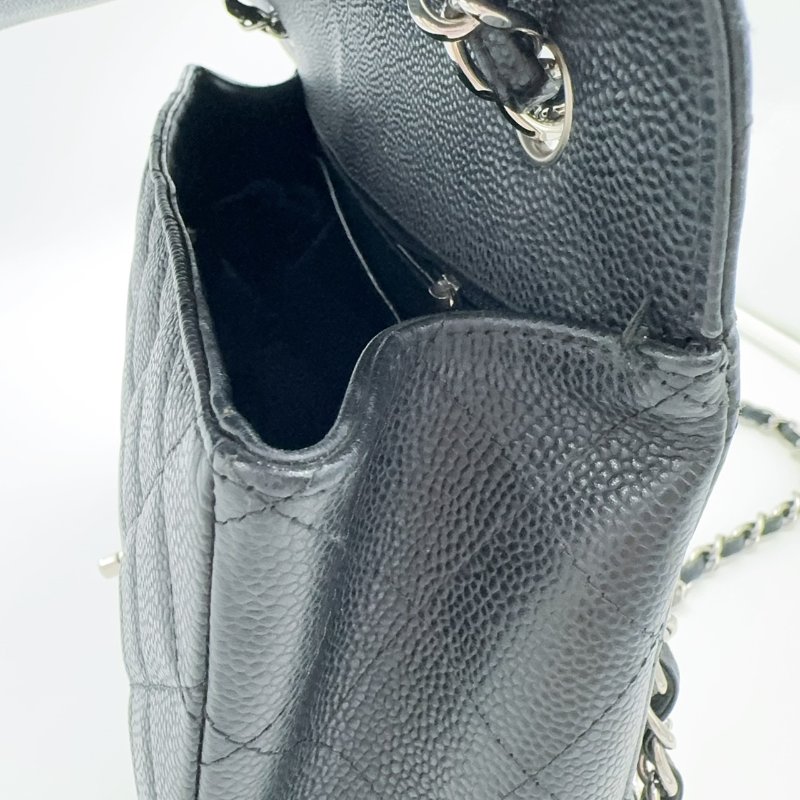 Chanel 黑色荔枝銀釦單層JUMBO機場包(大容量!已絕版)-20