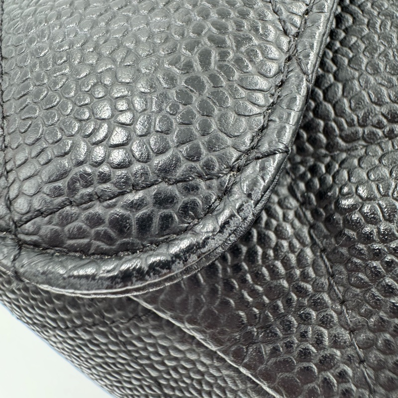 Chanel 黑色荔枝銀釦單層JUMBO機場包(大容量!已絕版)-21