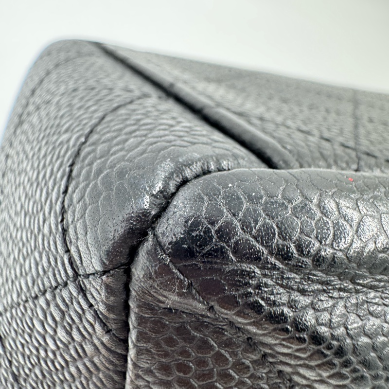 Chanel 黑色荔枝銀釦單層JUMBO機場包(大容量!已絕版)-22