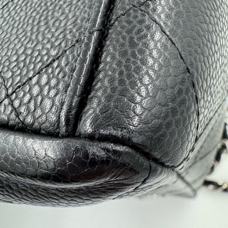 Chanel 黑色荔枝銀釦單層JUMBO機場包(大容量!已絕版)-25