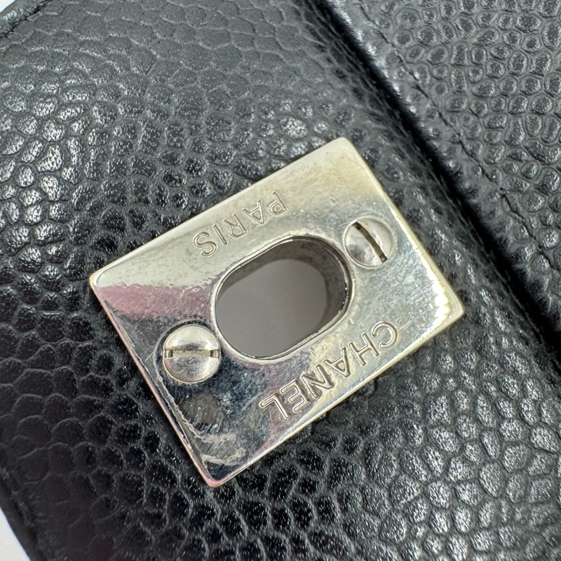 Chanel 黑色荔枝銀釦單層JUMBO機場包(大容量!已絕版)-32