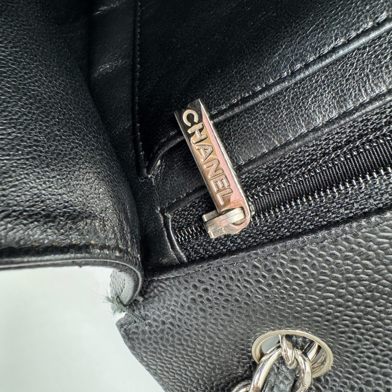 Chanel 黑色荔枝銀釦單層JUMBO機場包(大容量!已絕版)-38