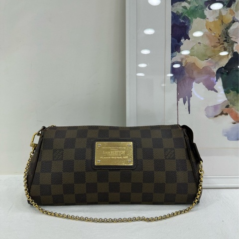 Lv棋盤格eva鏈條肩帶手提肩背包