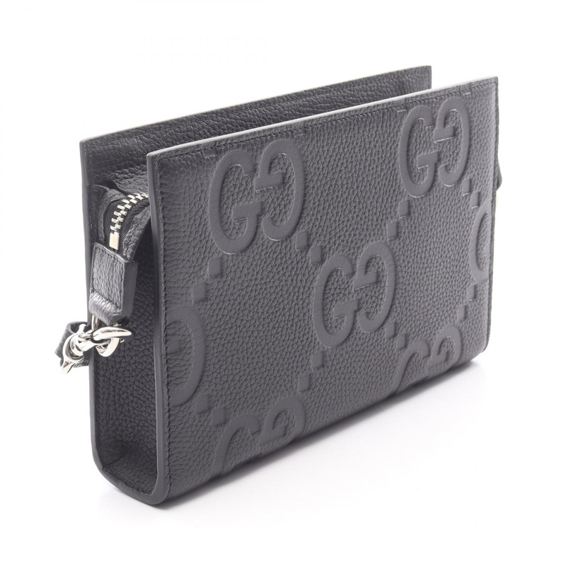 GUCCI Jumbo GG 迷你肩斜背包 795240 黑色皮革 二手 男士-1