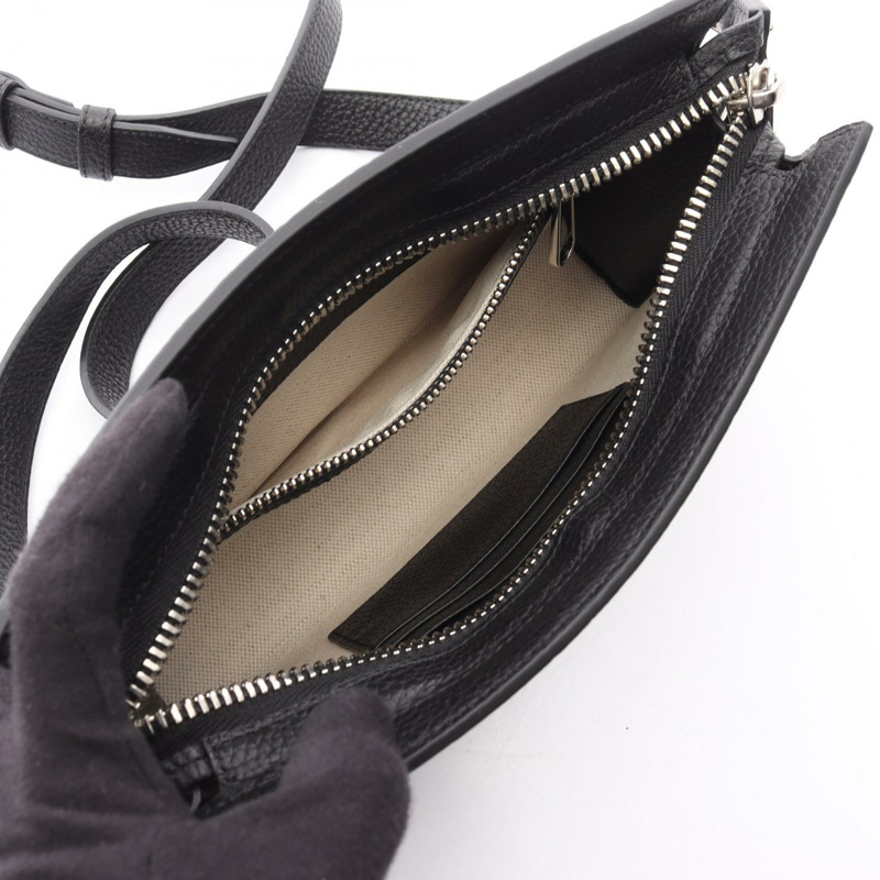 GUCCI Jumbo GG 迷你肩斜背包 795240 黑色皮革 二手 男士-2