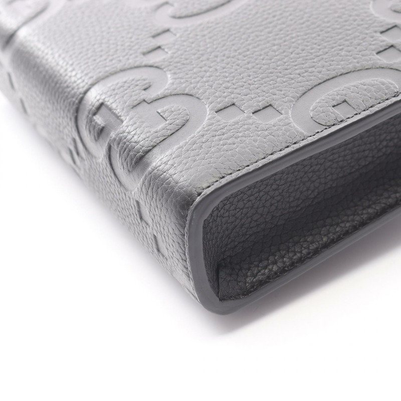 GUCCI Jumbo GG 迷你肩斜背包 795240 黑色皮革 二手 男士-4