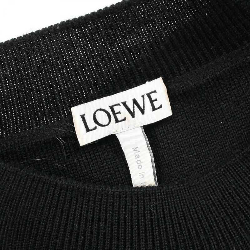 LOEWE Anagram 短版針織衫，羊毛材質，黑色，二手，女款 XS 碼-2