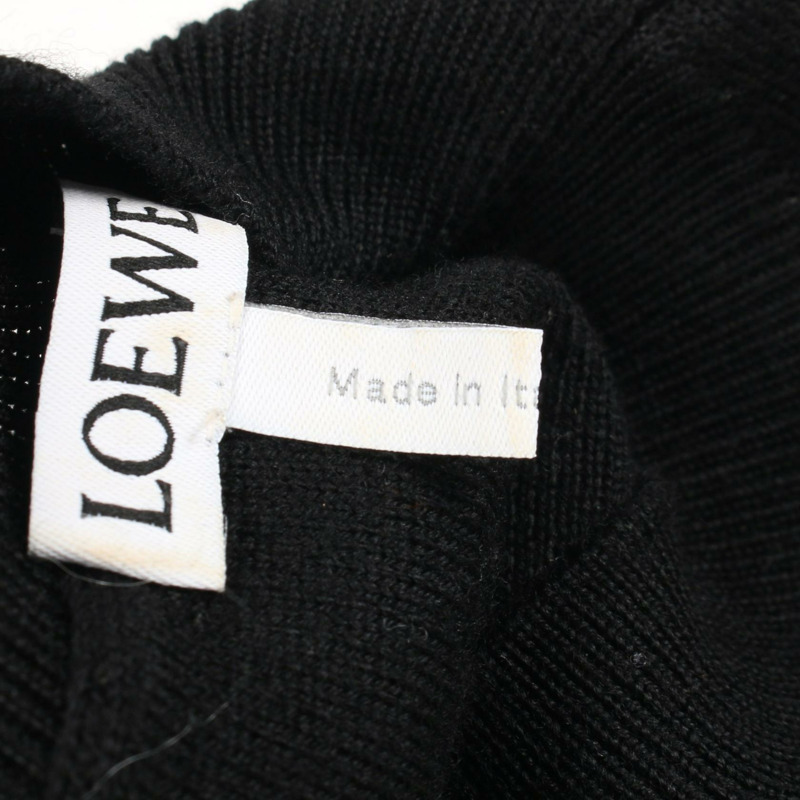 LOEWE Anagram 短版針織衫，羊毛材質，黑色，二手，女款 XS 碼-3