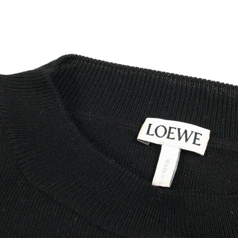 LOEWE Anagram 短版針織衫，羊毛材質，黑色，二手，女款 XS 碼-8