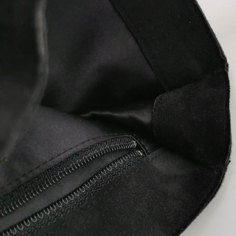 Chanel翻毛皮純色水鑽裝飾流蘇中古手提包-12