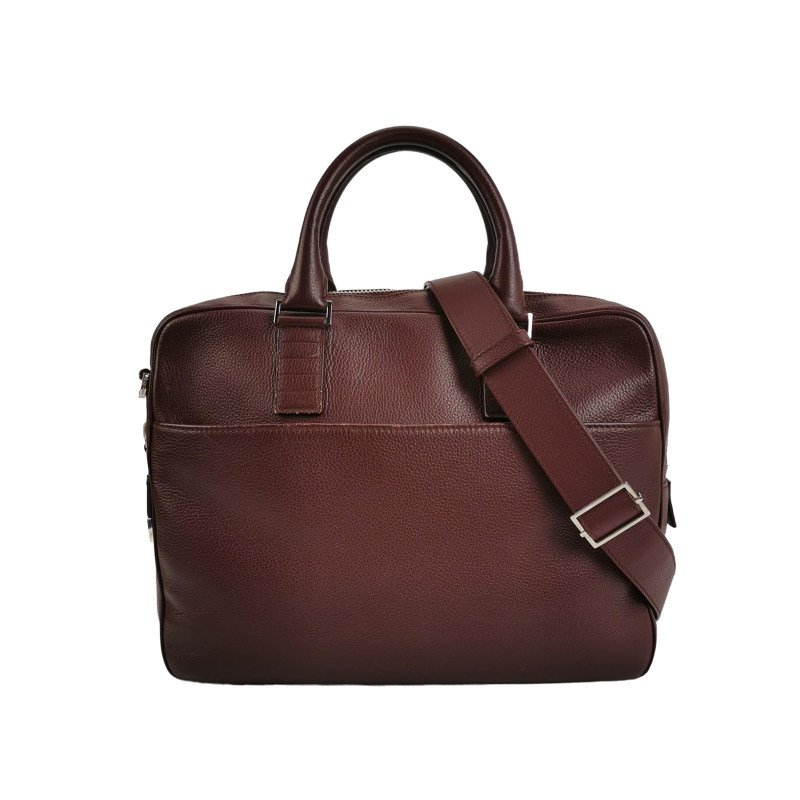 Dior牛皮純色字母Logo公文包斜挎包單肩包-0