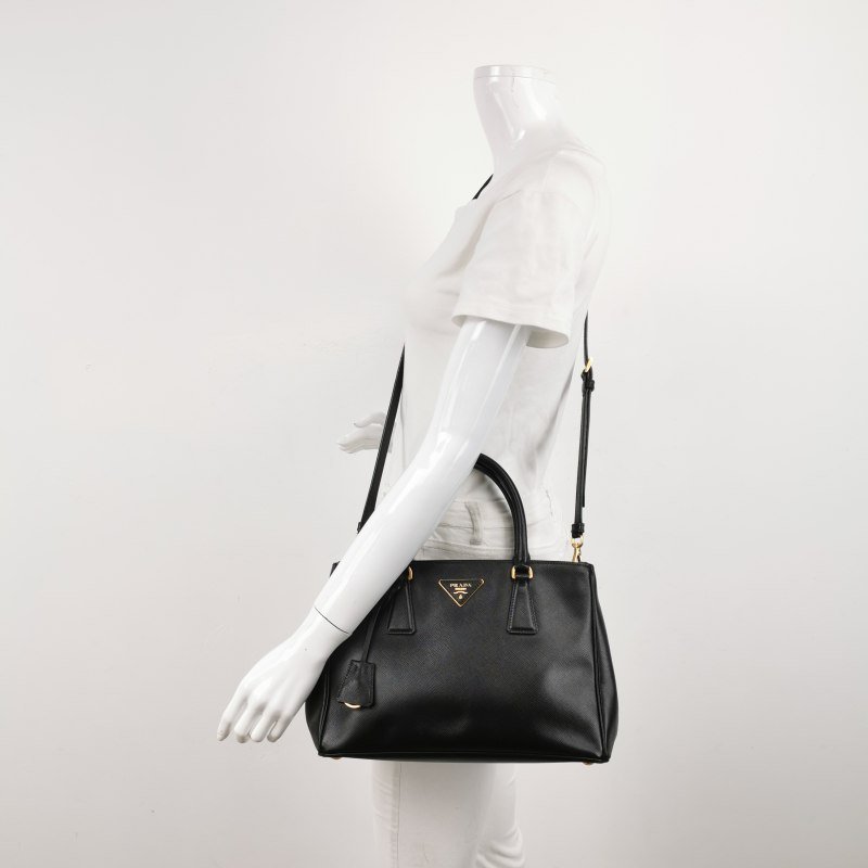 Prada Galleria殺手包中號牛皮純色三角徽標斜挎包單肩包-1